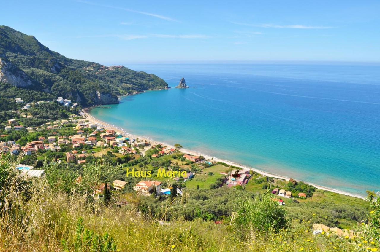 Holiday Apartments Maria With Pool And Panorama View - Agios Gordios Beach Екстериор снимка