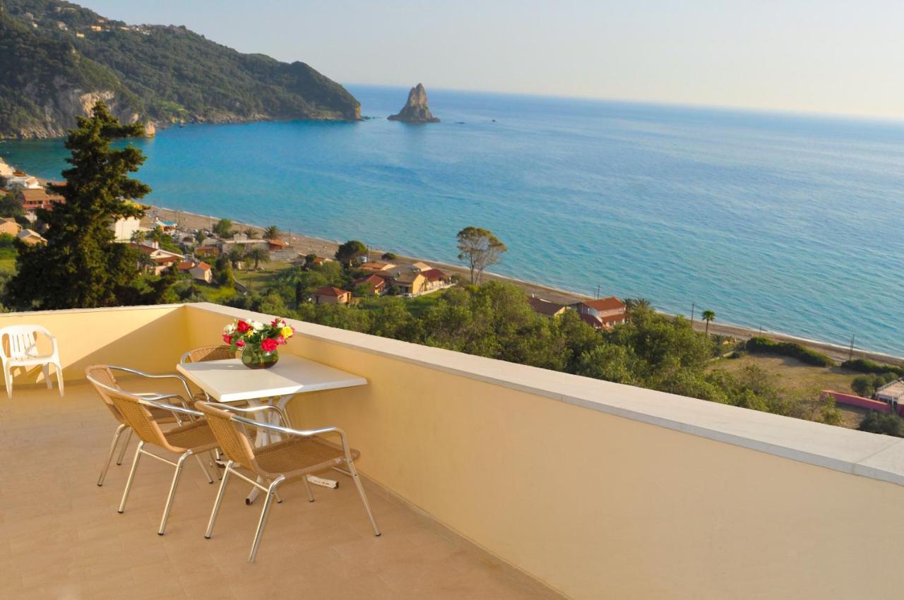 Holiday Apartments Maria With Pool And Panorama View - Agios Gordios Beach Екстериор снимка