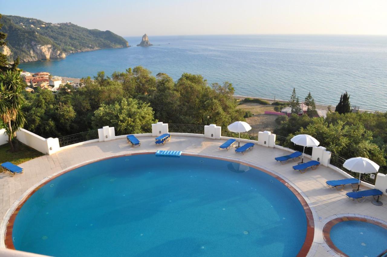 Holiday Apartments Maria With Pool And Panorama View - Agios Gordios Beach Екстериор снимка